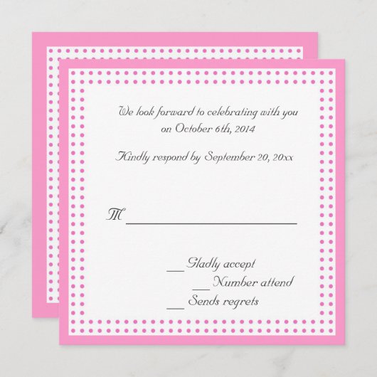 RSVP,reactiekaart voor trouwuitnodiging Kaart (Voorkant / Achterkant)