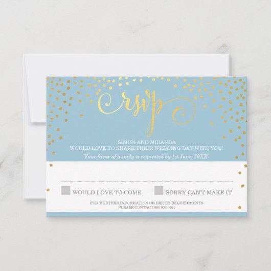 RSVP REAGEER stijlvol rustiek mini goud confetti b (Voorkant)