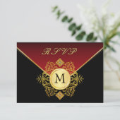 RSVP Red Gold Black Birthday Jubileum Weddenschap (Staand voorkant)