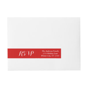 RSVP Red of een aangepaste kleur Adreslabel Wikkel