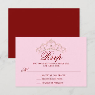 RSVP Red Pink Spain Quinceañera Quince