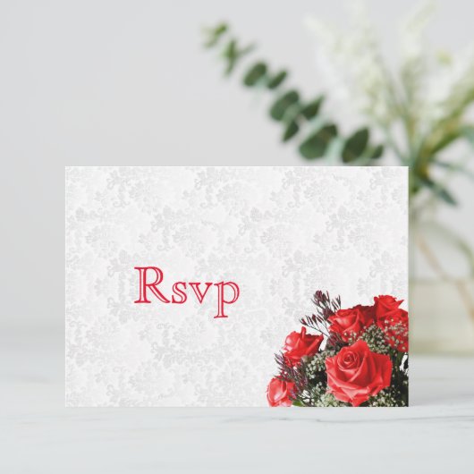 RSVP Red Rose Floral Mariage (Debout devant)