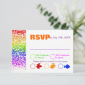 RSVP Regenboog Bruiloft Plezier En Modern Uitnodig Kaart (Staand voorkant)