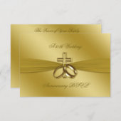 RSVP Religieuze Golden 50th Wedding Jubileum (Voorkant / Achterkant)