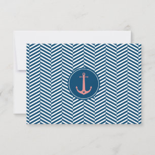 RSVP REPLY CARD monogram modern nautisch anker