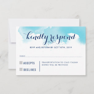 RSVP REPLY RESPONSE Blue waterverf kinder info