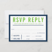RSVP REPLY RESPONSE modern bold green marvy Kaartje (Voorkant)