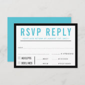 RSVP REPLY RESPONSE simpele, moderne, vette zwarte (Voorkant / Achterkant)