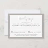 RSVP REPLY RESPONSE Simple stripe Patroon grijs Kaart (Voorkant)
