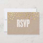 RSVP RÉPONDRE à la réponse kraft à la confetti en (Dos)