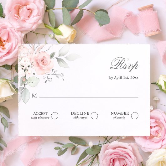 RSVP Répondre Aquarelle Rose Budget