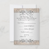 RSVP Répondre Elegant Damask Cream Silver Floral (Dos)
