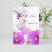 RSVP Répondre Joli Papillon blanc Lilac Floral (Debout devant)