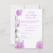 RSVP Répondre Joli Papillon blanc Lilac Floral (Dos)