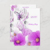RSVP Répondre Joli Papillon blanc Lilac Floral (Devant / Derrière)