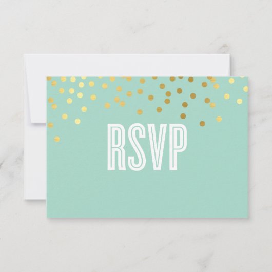 RSVP RÉPONDRE Mignonne en feuille d'or confetti pa (Dos)