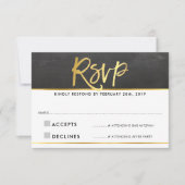 RSVP RÉPONDRE moderne gris tableau noir écriture o (Devant)