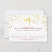 RSVP RÉPONDRE stylisé mini confetti marsala en or  (Devant)