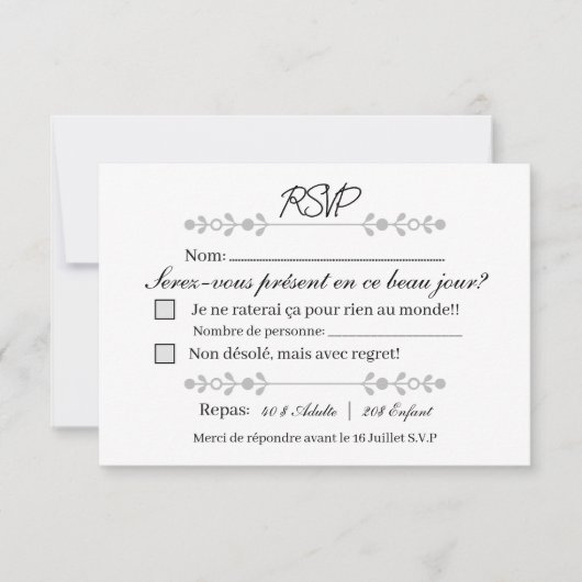 RSVP ! Réponse (Devant)