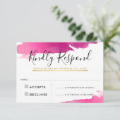 RSVP RÉPONSE CARTE dorée or rose rose noir (Debout devant)