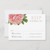RSVP RÉPONSE Fleur de pivoine rose chic (Devant)