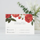 RSVP RÉPONSE Fleur florale de roses rouges chiques (Debout devant)