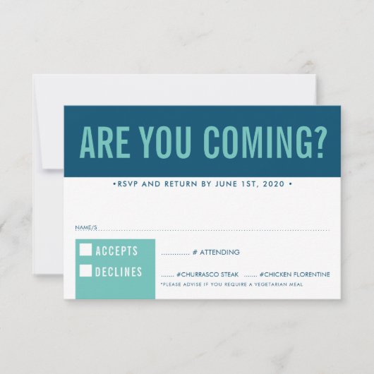 RSVP RÉPONSE fun bold block dark blue ment (Devant)