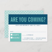 RSVP RÉPONSE fun bold block dark blue ment (Devant / Derrière)