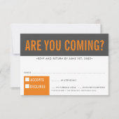 RSVP RÉPONSE fun bold block grey orange (Devant)