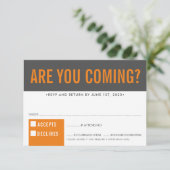 RSVP RÉPONSE fun bold block grey orange (Debout devant)
