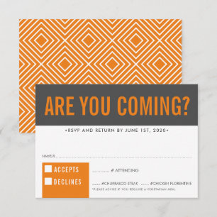 RSVP RÉPONSE fun bold block grey orange