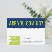 RSVP RÉPONSE fun bold block marine bleu chaux (Debout devant)
