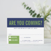 RSVP RÉPONSE fun bold block marine green (Debout devant)