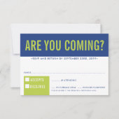 RSVP RÉPONSE fun bold block royal blue lime (Devant)