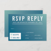 RSVP RÉPONSE RÉPONSE moderne dégradé de bleu menth (Devant / Derrière)