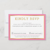 RSVP RÉPONSE simple chevron motif rose (Devant)