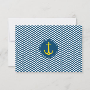 RSVP REPY CARD monogramme moderne ancre nautique