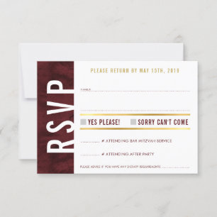 RSVP REPY CARTE bold bloc rouge moderne marron or