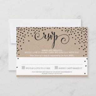RSVP REPY chic rustique confetti kraft noir