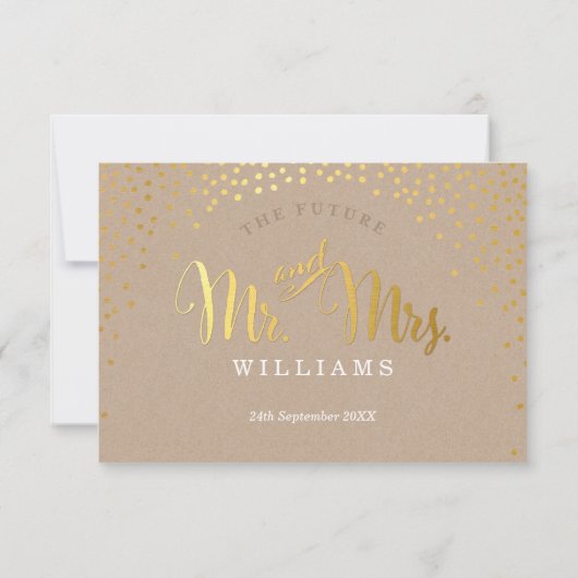 RSVP REPY chic rustique mini confetti kraft en or (Dos)