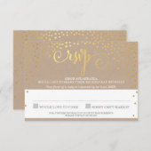 RSVP REPY chic rustique mini confetti kraft en or (Devant / Derrière)