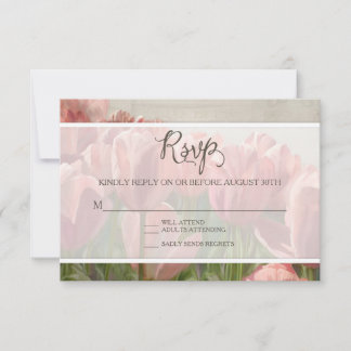 RSVP-respons Floral Romantic  hout Rustisch RSVP Kaartje