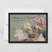 RSVP-respons, impressionist roze roze rozen RSVP Kaartje (Achterkant)