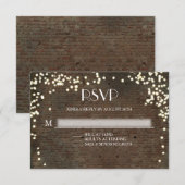 RSVP Respons Industriële Chic Brick String Lichten Kaartje (Voorkant / Achterkant)