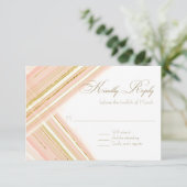 RSVP respons Moderne lijnen Art Deco Faux Gold Kaartje (Staand voorkant)