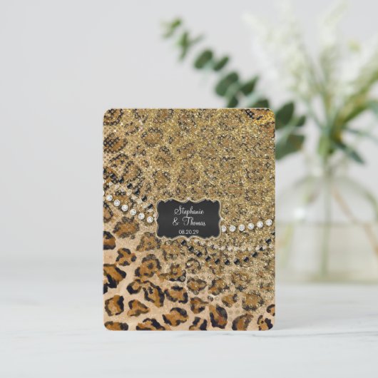 RSVP Respons Natuurlijk Goud Leopard Dierenprint (Staand voorkant)