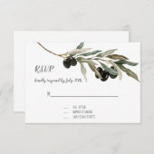 RSVP Respons Olive Leaf Branch Waterverf Artwork (Voorkant / Achterkant)