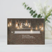 RSVP-respons Urban Industrial Edison Lights Brick RSVP Kaartje (Staand voorkant)