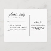  RSVP-respons voor script Waterverf Uitnodiging Briefkaart (Achterkant)