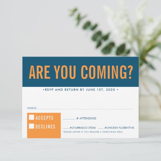 RSVP RESPONSABLE fun bold block dark blue orange (Debout devant)